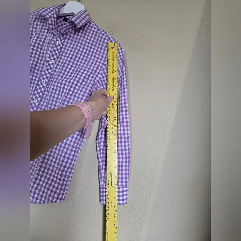 Kids Purple White Gingham Dress Shirt Report Collection 12 Easter Spring Dressy